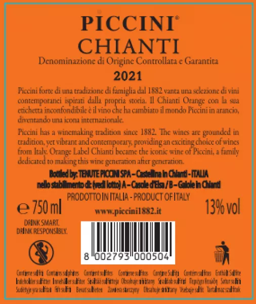 DOCG 2022 Chianti Svinando 1882 Piccini |